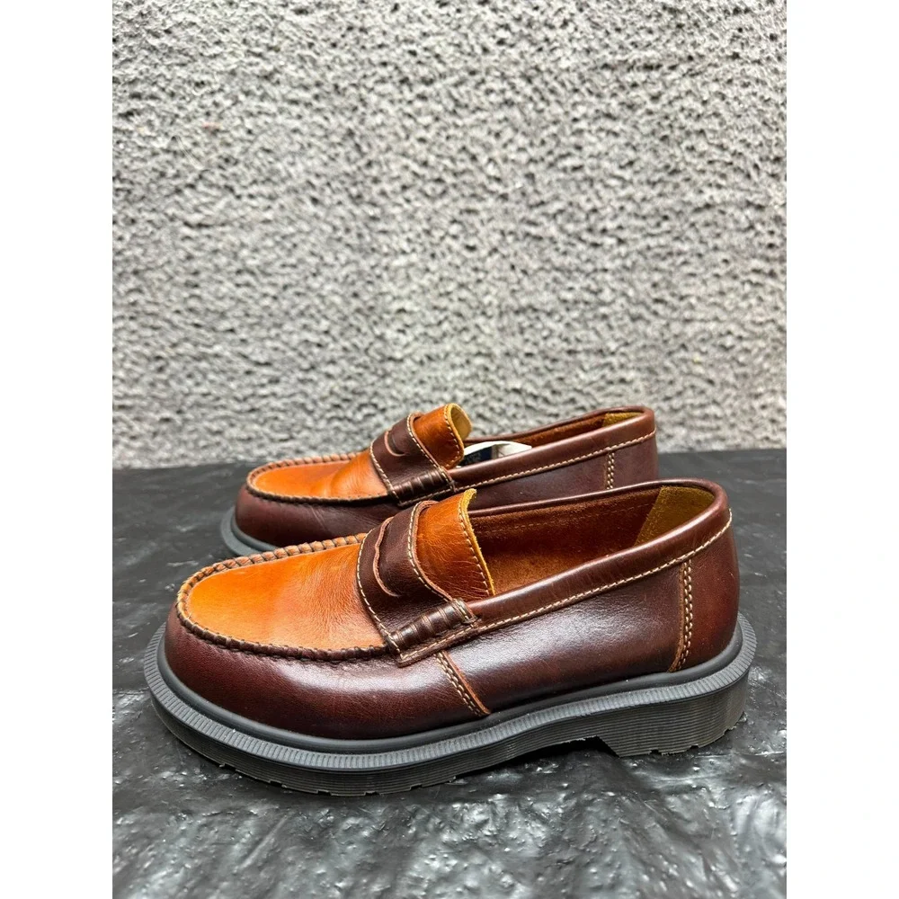 Dr. Martens Penton Classic Calf Leather Loafers Brown Amber Womens Size 5 US